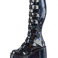 Demonia Lost Frequencies Black Holographic Platform Boots 12 Demonia Lost Frequencies Black Holographic Platform Boots