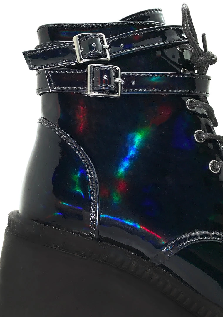 Demonia Shaker Hologram Platform Boots In Black Shoes 7 Demonia Shaker Hologram Platform Boots In Black Shoes