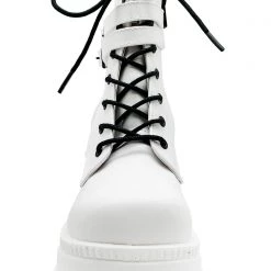 Demonia Shaker Platform Boots In White