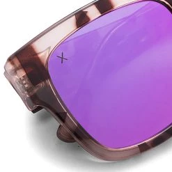 Dime Optics Brea Sunglasses In Light Tortoise/Pink Mirror