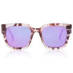 Dime Optics Brea Sunglasses In Light Tortoise/Pink Mirror