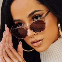 Dime Optics X Becky G The G Sunglasses In Vintage Crystal/Brown Mad World