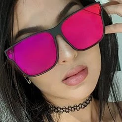 Dime Optics New X Sssniperwolf 001 Sunglasses In Matte Black / Red