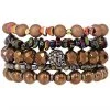 Erimish The Great Fantastic Chocolate Raspberry Champagne Stacked Bracelet