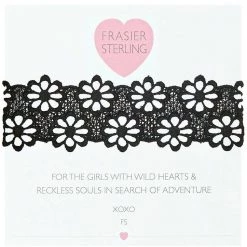 Fraiser Sterling Lacey Daisy Choker In Black