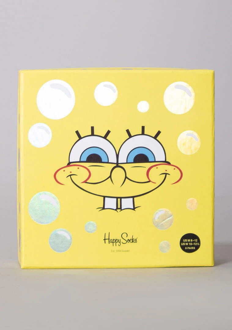 Happy Socks The Great Fantastic X Spongebob 6PK Socks Gift Set 3 Happy Socks The Great Fantastic X Spongebob 6PK Socks Gift Set