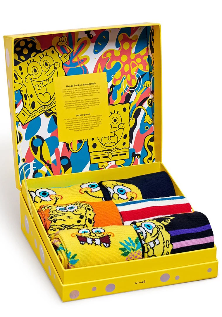 Happy Socks The Great Fantastic X Spongebob 6PK Socks Gift Set 4 Happy Socks The Great Fantastic X Spongebob 6PK Socks Gift Set