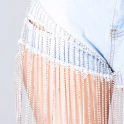 Hot & Delicious Icy GRL Rhinestone High Waisted Shorts Women's Festival