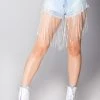 Hot & Delicious Icy GRL Rhinestone High Waisted Shorts Women's Festival
