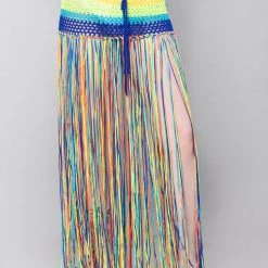 Hot & Delicious Rainbow Thrillz Crochet Fringe Skirt World Tour