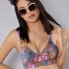 LA Style Rush It's A Party Abstract Bra Top