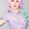 J Valentine New Astro Fairy Mesh Cap Sleeve Top