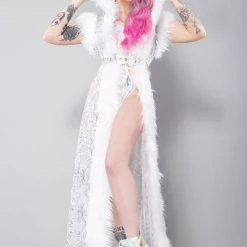 J Valentine Winter Frost Sequin Mesh Duster