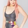 J Valentine The Great Fantastic Electric Rush Holographic Garter Belt