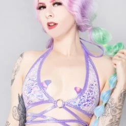 J Valentine Fairy Tale Sequin Net Wrap Top New