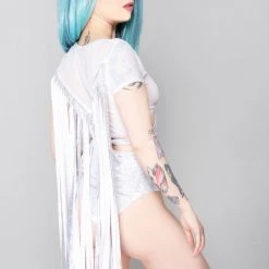 J Valentine Mad World Clarity Karma Fringe Wrap Top