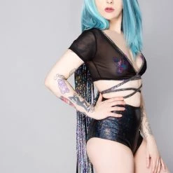 J Valentine World Tour Shattered Secrets Karma Fringe Wrap Top