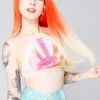 J Valentine Vivid Rays Holographic Halter Top Women's Festival