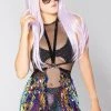 J Valentine X LASR Exclusive Water Opal Sequin Harness Short Gypsy Skirt New