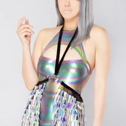 J Valentine X LASR Exclusive Knives Out Blade Sequin Harness Short Gypsy Skirt LASR Exclusives