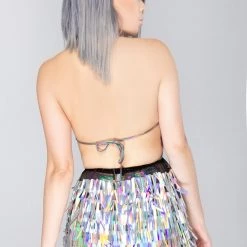 J Valentine X LASR Exclusive Knives Out Blade Sequin Harness Short Gypsy Skirt LASR Exclusives