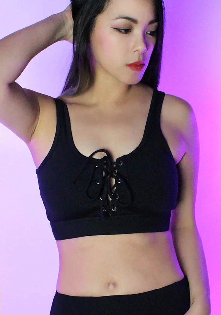 LA Style Rush Just A Little Bit Bra Top In Black 3 LA Style Rush Just A Little Bit Bra Top In Black