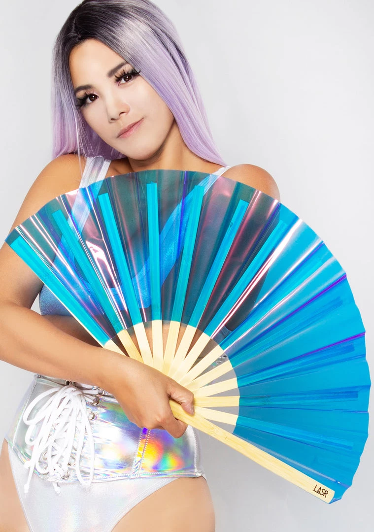 LASR Dreamscape Iridescent Fluid Rave Fan New 3 LASR Dreamscape Iridescent Fluid Rave Fan New