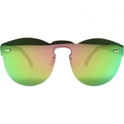 LASR Accessories Gimmie Space Reflective Sunglasses In Orange/Green Mirror