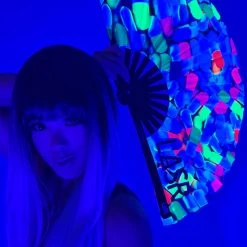 LASR New Happy Pills UV Reactive Rave Fan