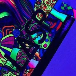 LASR Mushroom Madness UV Reactive Rave Fan