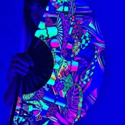 LASR Mushroom Madness UV Reactive Rave Fan