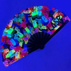 LASR Sugar High Gummy Bear UV Reactive Rave Fan 13 LASR Sugar High Gummy Bear UV Reactive Rave Fan