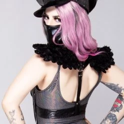 Leg Avenue The Raven Fallen Angel Furry Wing Body Harness In Black