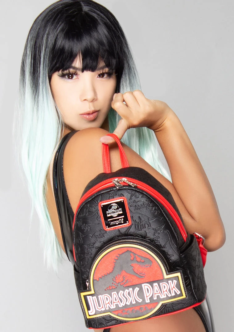 Loungefly X Universal Jurassic Park Logo Mini Backpack New 3 Loungefly X Universal Jurassic Park Logo Mini Backpack New