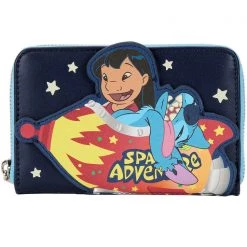 Loungefly X Disney Lilo And Stitch Space Adventure Glow Zip Around Wallet