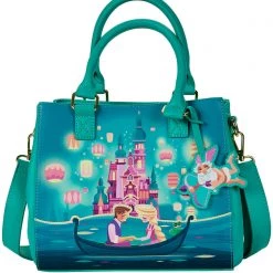Loungefly X Disney Tangled Rapunzel Castle Glow Satchel Crossbody Bag New