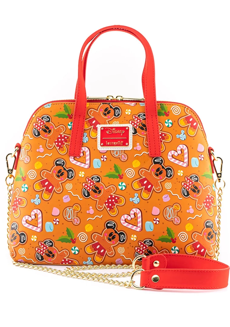 Loungefly X Disney Mickey Minnie Gingerbread AOP Crossbody Bag 4 Loungefly X Disney Mickey Minnie Gingerbread AOP Crossbody Bag