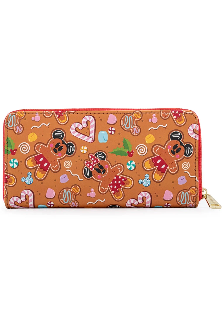 Loungefly X Disney Mickey Minnie Gingerbread AOP Zip Around Wallet Bags 6 Loungefly X Disney Mickey Minnie Gingerbread AOP Zip Around Wallet Bags