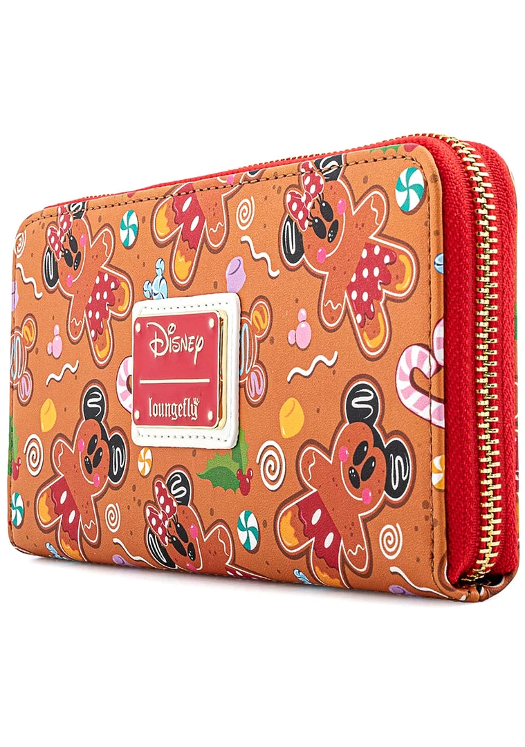 Loungefly X Disney Mickey Minnie Gingerbread AOP Zip Around Wallet Bags 5 Loungefly X Disney Mickey Minnie Gingerbread AOP Zip Around Wallet Bags