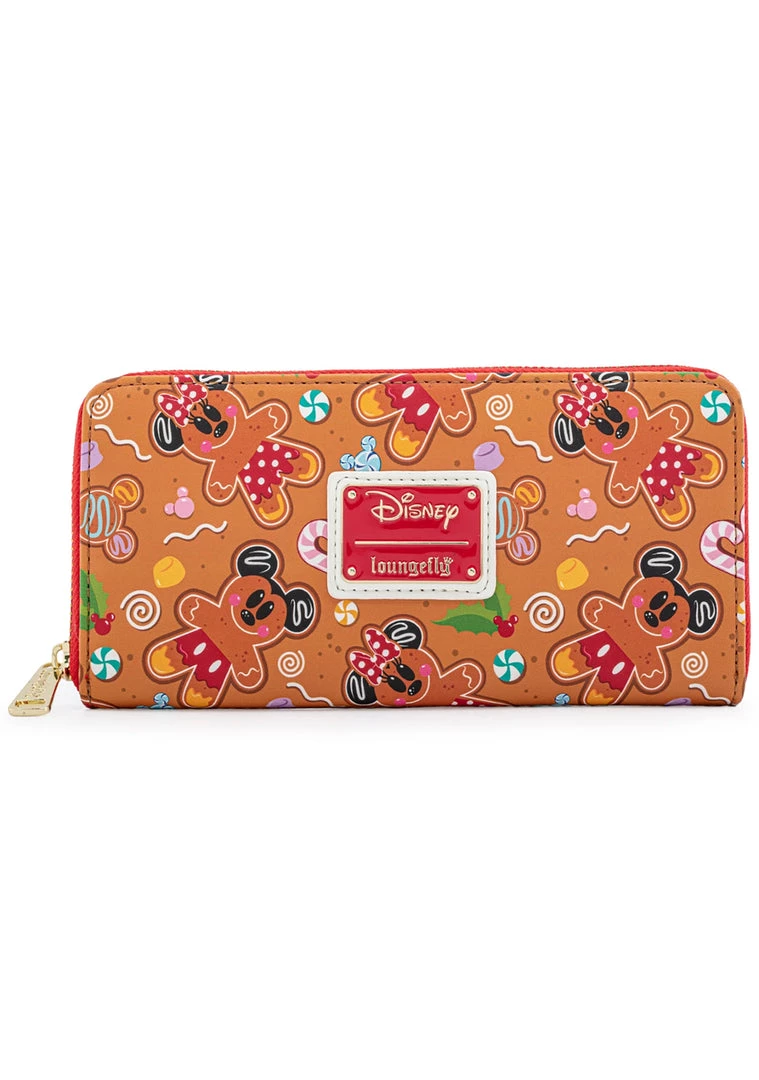 Loungefly X Disney Mickey Minnie Gingerbread AOP Zip Around Wallet Bags 4 Loungefly X Disney Mickey Minnie Gingerbread AOP Zip Around Wallet Bags