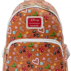 Loungefly X Disney Mickey Minnie Gingerbread AOP Mini Backpack With Ears The Great Fantastic