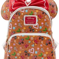 Loungefly X Disney Mickey Minnie Gingerbread AOP Mini Backpack With Ears The Great Fantastic