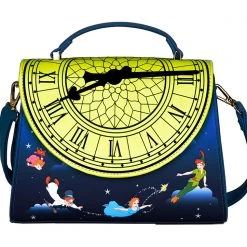 Loungefly X Disney Peter Pan Glow Clock Crossbody Bag New