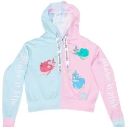 Loungefly Women's Festival X Disney Sleeping Beauty Make It Pink Blue Crop Hoodie