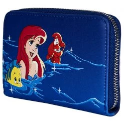 Loungefly New X Disney The Little Mermaid Ariel Fireworks Glow Zip Around Wallet