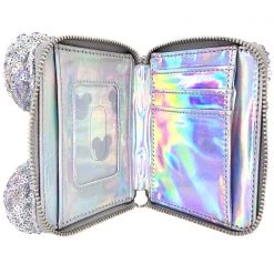 Loungefly X LASR Exclusive Disney Holographic Sequin Minnie Zip Wallet New