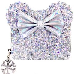 Loungefly X LASR Exclusive Disney Holographic Sequin Minnie Zip Wallet New