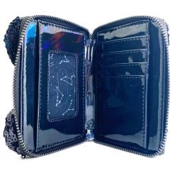 Loungefly X LASR Exclusive Disney Celestial Dreams Black Holographic Sequin Minnie Zip Wallet New