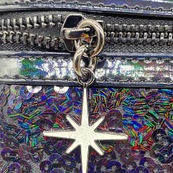 Loungefly New X LASR Exclusive Disney Celestial Dreams Black Holographic Sequin Minnie Mini Backpack