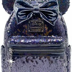 Loungefly New X LASR Exclusive Disney Celestial Dreams Black Holographic Sequin Minnie Mini Backpack